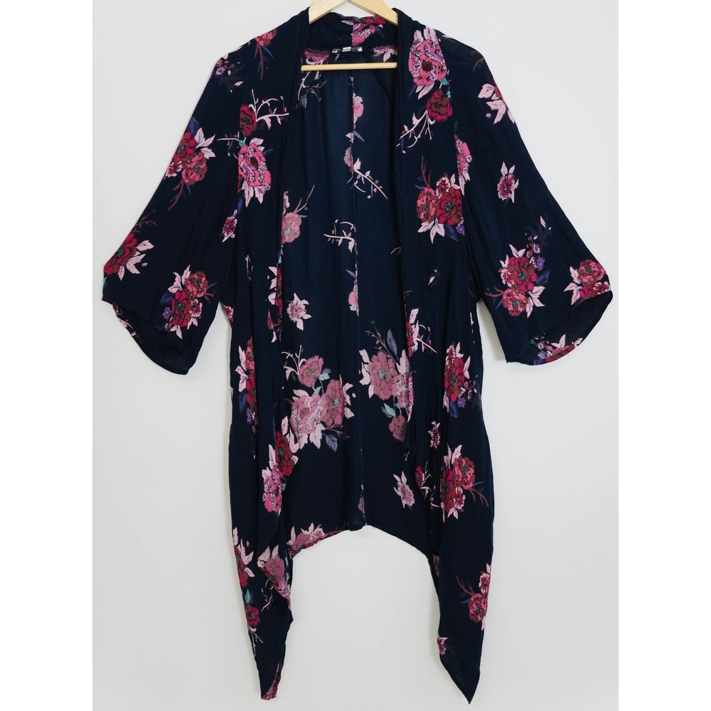 Patrons of Peace Navy And Floral Cardigan duster Size Small